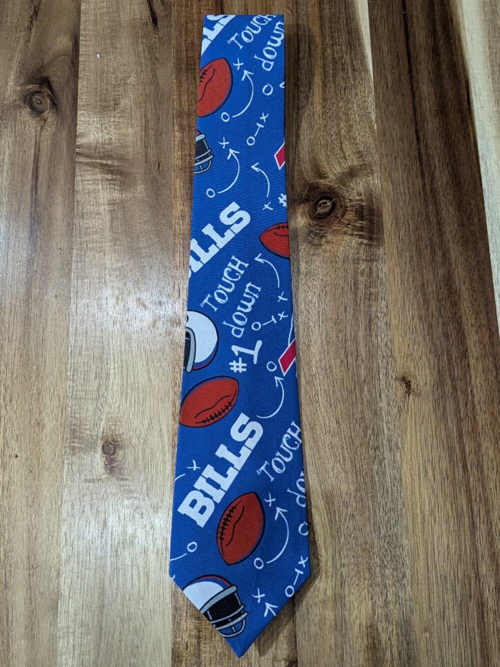 Buffalo Bills Touchdown Men's Neck Tie. Custom handmade. New